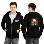 fanideaz Mens Zipper Hoodie Neck Printed_3030BK_L