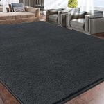 Rururug Large Rugs for Living Room 200x300 cm Rugs Living Room, Microfiber Shaggy Rug, Modern Plain Fluffy Area Rugs Machine Washable Anti-Slip Carpet, Grey Rug