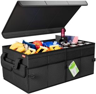 ATHLON TOOLS Organiseur de coffre de voiture XXL - Pliable - Antidérapant - Renforcé - Robuste - Avec couvercle - Idéal pour le camping et la vie quotidienne