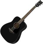 Yamaha FG800 the iconic beginner's acoustic guitar with an authentic sound for adults and teenagers, 4/4 wooden guitar in black