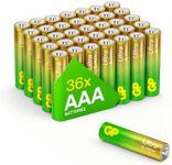 AAA Batteries 36 pack by GP AAA Batteries Ultra Alkaline - 10 year shelf life, ideal for everyday hungry devices, long lasting power, anti-leakage technology, package may vary