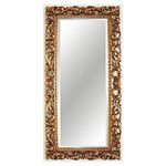 Wood Art Interior Antique Royal Wooden rectangule livingroom Bedroom Bathroom Mirror Frame |48X24 Inch | Polish Color Antique Gold