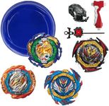 ASVEXKW Battling Tops Burst Toy Game 4 Set Spinning Tops 2 Launchers Battle Battling Tops Set Great Birthday Gift for Children Kids Boys Ages 6+ (1854) Multicolor