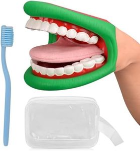 Ultrassist Mouth Hand Puppet Medium Size with Tongue for Kids Green Color, Mouth Puppet for Speech Therapy, Include Toothbrush