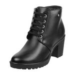 Mochi Women Block Heel Ankle Boot Black UK/7 EU/40 (31-91)