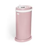 Ubbi Steel Odor Locking Portable Diaper Disposal Bin, No Special Bag Required, Easy To Use, Modern Design, Diaper Pail, No Smell Nappy Bin, Child Proof Lock, Capacity of 55 Diapers, Matte Pink