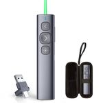Norwii N95 Presentation Clicker, PowerPoint Clicker for Presentation Remote, Rechargeable Wireless Presenter Pointer, Slide Advancer for PC/Laptop/e-Book (Green, BLE&USB-AC)