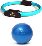 ProBody Pilates Ring and Mini Exercise Ball (2 pcs) - Magic Circle and Barre Ball Bundle for Stability, Barre, Yoga, Core Training and Physical Therapy