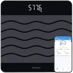 Homebuds Amazing 600lb Smart Bathroom Scale for Body Weight in 0.1lb, Scale Professional Factory Since 2001, 12.4x12.4in Large Platform by Extra Thick 8mm Non-Slip Tempered Glass, LED, 3xAAA, Black