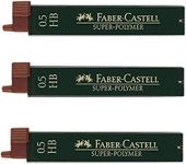 Faber-Castell 0.5 mm HB Super-Polymer Fineline Mechanical Leads (3 Packs of 12), Black