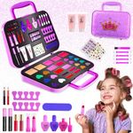 Toysical Makeup Kit for Girls, 51 PCS Pretend Makeup Set for Kids, Real Makeup Toys for Girls, Non Toxic, Princess Toys for Girls, Birthday Gift for 3 4 5 6 7 8 9 10 Years Old Children