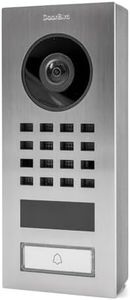 DoorBird IP D1101V Surface Mounted Video Door Station V2A Stainless Steel Brushed Surface Mount POE Video Doorbell D1101V Surface Mounting, Silver