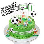 Soccer Ball Cake Topper Decorations For Theme Party, Football Player, Men, Boy, Birthday, Sport Supplies, 14 PCS