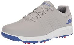 Skechers Men's Torque Waterproof Golf Shoe, Gray/Blue Sole, 10.5 Wide