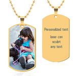 AOZHHL Personalized Dog Tag Pendant for Men, Custom Necklaces With Picture, Custom Photo Text Engraving Dog Tags for Women Boys Girls Stainless Steel Necklace