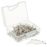 Amazon Basics T-Shaped Pins | Steel | Nickle Plated | Rust Proof | Unique Design | Pack of 4 (50 gms)