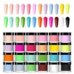 BOLT BEE 12 Colors Acrylic Nail Powder Set, Colored Acrylic Powder for Nails DIY Art Design 3D Manicure Extension Gifts for Women and Girls Multicolors