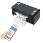 JADENS Bluetooth Thermal Monochrome Label Printer, 4x6 Shipping Label Printer, Compatible with Android&iPhone and Windows, Widely Used for Hermes, Royal Mail, Amazon, Shopify, Ebay