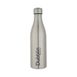 Dubblin Vintage Premium Stainless Steel Double Wall Vacuum Insulated BPA Free Water Bottle, Sports Thermos Flask Keeps Hot 12 Hours, Cold 24 Hours (Silver 1000 ML)