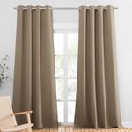 PONY DANCE Curtain for Gazebo - Heavy Duty Extra Wide Double Eyelet Windproof Drape Waterproof Privacy Protect Screen for Front Porch, Pergola, 2 Panels, 55 x 118 inches, Mocha