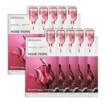 MEDIHEAL Essential Sheet Mask - Rose PDRN Face Sheet Mask, for Glass Skin, Pore Care with 99% Rose PDRN, Korean Face Mask, Korean Skincare, Vegan, 10pcs