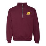 AQ07 - Central Michigan Chippewas Primary Logo LC (1/4) Quarter Zip - 3X-Large - Maroon