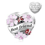 JIAYIQI Heart Love Charms for Mom Grandma Daughter Sister Friend Wife Fit Bracelet 925 Sterling Silver Daisy Ladybug Charm Bead Valentine's Day Mother's Day Birthday Christmas Jewelry for Women,