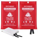 Emergency Fire Blanket for Kitchen Home - Mondoshop 2Pack Emergency Retardant Blanket Kitchen Fire Blanket for Camping, Grill, Gas Station, Construct, Ship