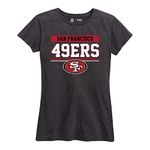 NFL Womens Charcoal Relaxed Fit Tshirt, Football Apparel, Tagless Short Sleeve Tee (San Francisco 49ers - Black, Womens Large)