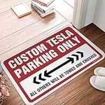 Retro Area Rug Custom Tesla Parking Only Rug Backyard Bar Decor Front Porch Rug ( Size : 65X90CM )