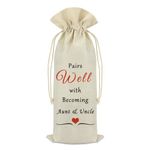 Pregnancy Announcement Gift New Auntie Uncle Gift Wine Bag Auntie to Be Uncle to Be First Time Aunt Uncle Gifts Wine Bottle Bag Christmas Mothers Day Father's Day Gift Wine Gift Bags with Drawstrings