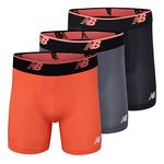 New Balance Men's Mesh 5" with Fly Boxer Brief (24-Pack), Lead/Black/Dragonfly (24-pack, 72 Pieces), L