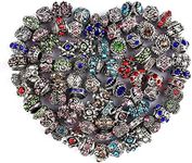 60 Pieces Assorted European Beads w