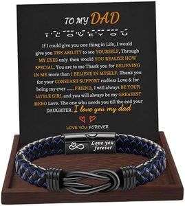 Btysun Dad Gifts Leather Bracelet for Men Birthday Gift for Dad Anniversary Retirment Knot Infinity I Love You Gifts for Him Birthday Christmas Jewelry