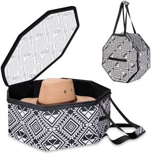 FELITH Collapsible Hat Box for Travel and Storage – Portable Cowboy Cap Organizer Case with Handles, Hat Box for Women Storage and Large Cap Bag for Men Carry