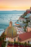 Positano Amalfi Coast Sunset Campania Sorrento Italy Mediterranean Sea Beautiful View European Landscape Photo Photograph Cool Wall Decor Art Print Poster 36x24