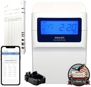 AMANO Calculating Time Clock with WiFi Connection to Free Cloud APP: View Employee Punch Times Remotely from Anywhere, Anytime (MJR-PLUSEZ)