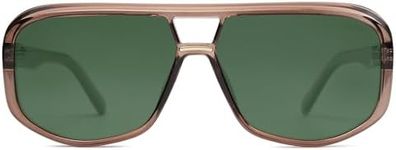 SOJOS Oversized Aviator Sunglasses Womens Trendy 70s Retro Polarized Trendy Womens UV 400 Shades SJ2304 Brown Green