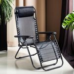 The Better Home Recliner Chair for Home-90x66x108CM|130° Recline|Folding Chair/Camping Chair/Foldable Chair/Garden Chair|Outdoor Chair/Outdoor Furniture/Rust & Weather-Resistant Material (Black)