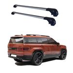 ROKIOTOEX Cobra Roof Rack Crossbars Fit 2024-2025 Santa Fe Raised Side Rails - No Power Sunroof Only - Lockable Cross Bars for Cargo Box, Bike Carrier Silver CJ4035