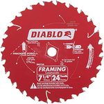 Freud D0724X Diablo 7-1/4-Inch 24 Tooth ATB Carbide Framing Saw Blade with 5/8-Inch and Diamond Knockout Arbor