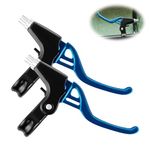 QKTYB 1 Pair Bicycle Brake Levers Universal Full Aluminium Alloy BMX Brake Levers Hand Brakes for MTB/BMX Mountain Road Bike Bicycles Brake Handle 2.2cm Diameter (Blue)