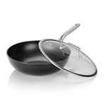 TECHEF - Onyx Collection, 12" Wok/Stir-Fry Pan with Glass Lid, Coated with New Teflon Platinum Non-Stick Coating