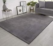 viceroy bedding NATURAL FAUX RABBIT FUR Rug Ultra Soft Plush Extra Large Animal Rugs Living Room Wool Shaggy Fluffy 26mm Thick Pile Height Modern Area Rugs - (Grey, 160cm x 230cm (5.5ft x 7.5ft))