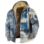 Mens Coats Winter Winter Coats for Men Chamarras para Hombres para Frio Mens Jacket Western Jacket Suede Jacket Men Mens Long Jacket Mens Suede Jacket Men's Insulated Flannel Jacket（4-Blue,4X-Large）