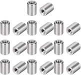 MroMax M3 Height 8mm 304 Stainless Steel Threaded Sleeve Rod Bar Stud Round Coupling Connector Tube Nuts Silver Tone 20pcs