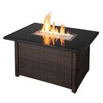 Endless Summer 40,000 BTU Rectangular LP Gas Outdoor Fire Pit Table, Brown/Black