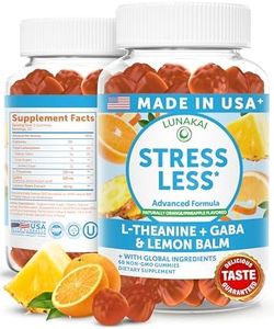 Lunakai USA Made Calm & Stress Relief Gummies – Delicious GABA + L-Theanine Calming Supplement for Adults & Kids – Natural Stress Support, 60ct