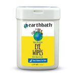earthbath Hypo-Allergenic Eye Wipes for Dogs & Cats, Fragrance-Free Pet Wipes for Sensitive Skin, Hazel & Aloe Vera - 25 Count