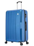 FLYMAX 24" Medium Suitcase Super Lightweight 4 Wheel Spinner Hard Shell ABS Luggage Hold Check in Travel Case 65 Litre Blue